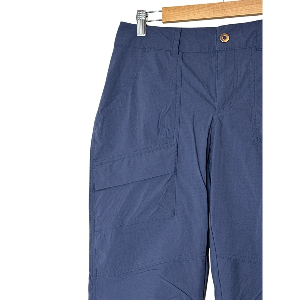 Columbia Cargo Pants Women's Size 8 Navy Blue Outdoor Hiking Stretch Capri Camp - Picture 8 of 9